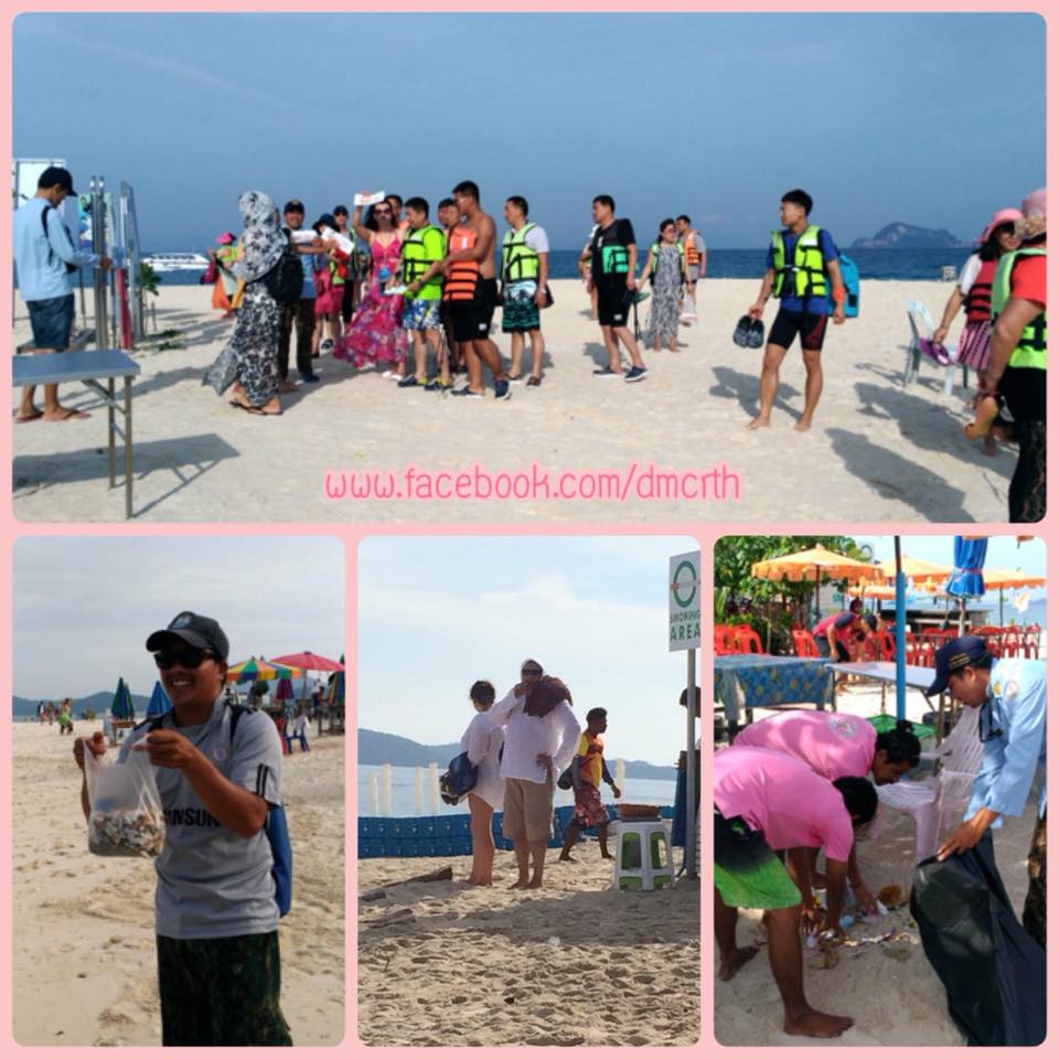 นักท่องเที่ยวบนเกาะไข่รับรู้มาตรการหาดไร้ขยะไร้บุหรี่