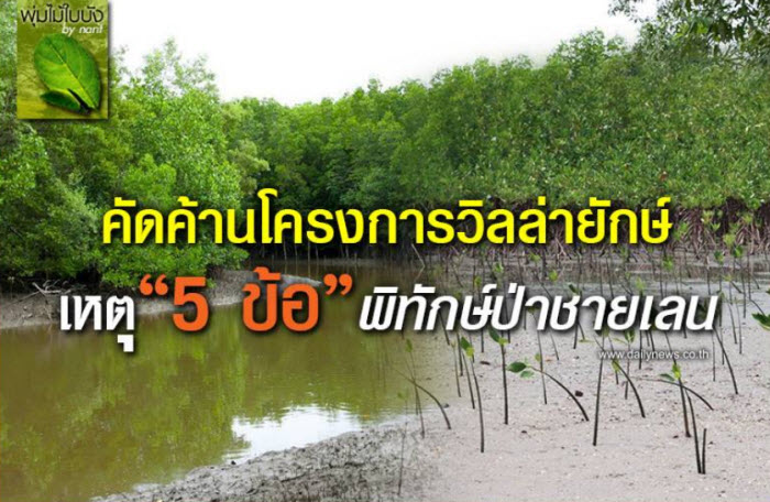 คัดค้านโครงการวิลล่ายักษ์ เหตุ"5ข้อ"พิทักษ์ป่าชายเลน