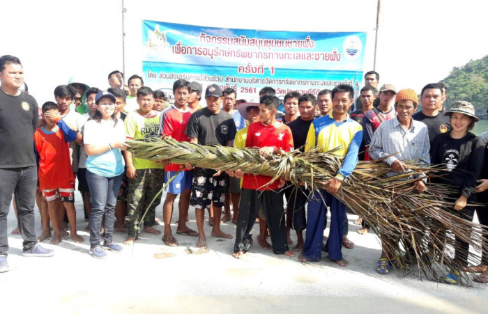 กิจกรรมวางซั้งกอเพิ่มปริมาณสัตว์น้ำช่วงฤดูวางไข่