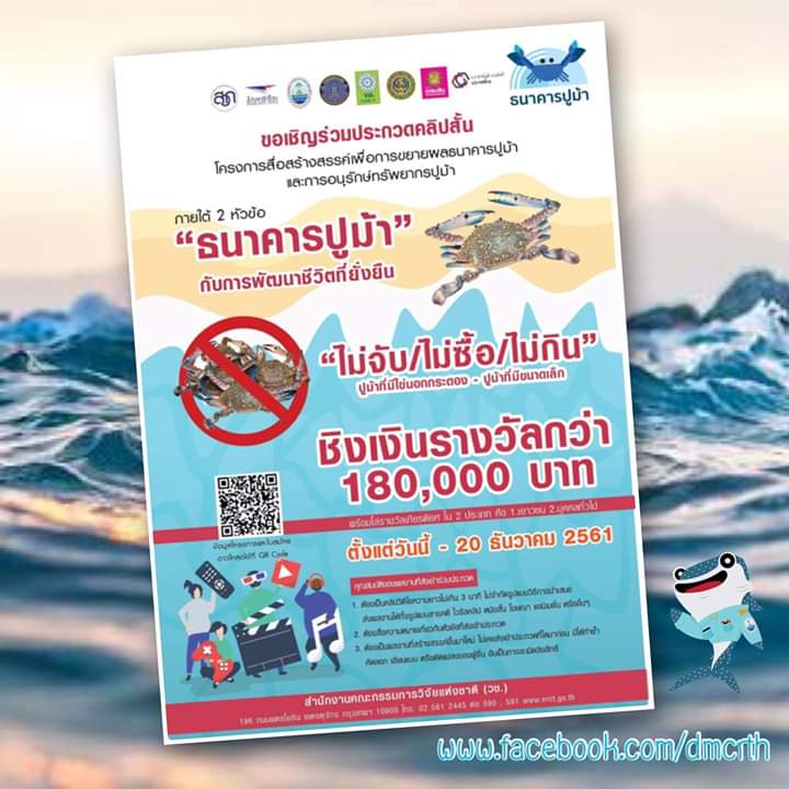 ประชาสัมพันธ์ ประกวดคลิปวิดีโอธนาคารปูม้า กับ วช.
