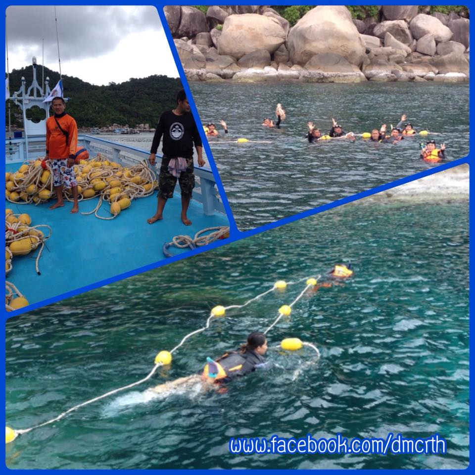 ติดตั้งทุ่นกั้นแนวเขต ปกป้องทรัพยากรทะเลอ่าวหินวงสุราษฎร์ธานี
