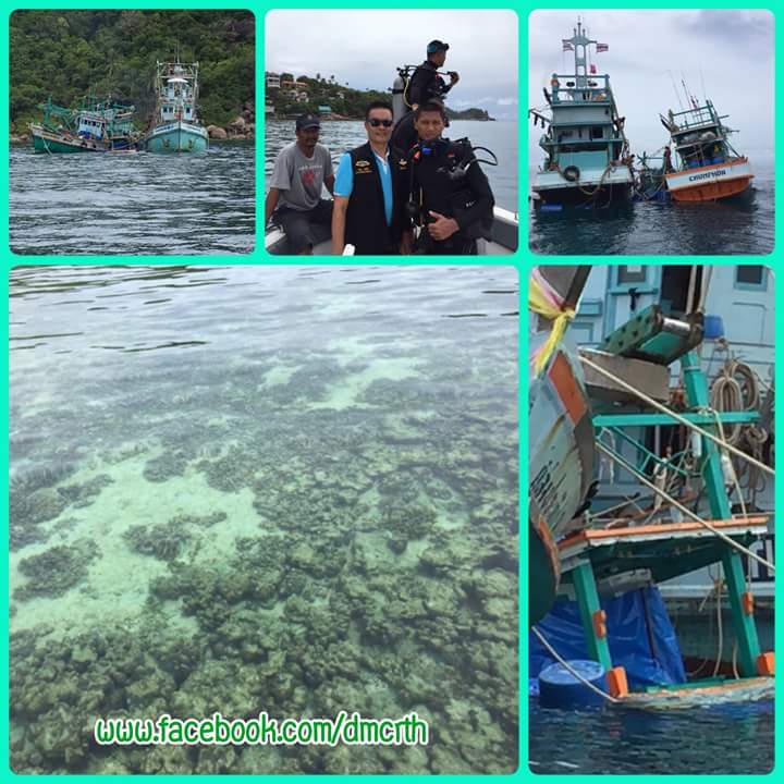 เร่งตรวจเรือประมงล่มอ่าวโฉลกบ้านเก่า ไม่พบกระทบปะการัง