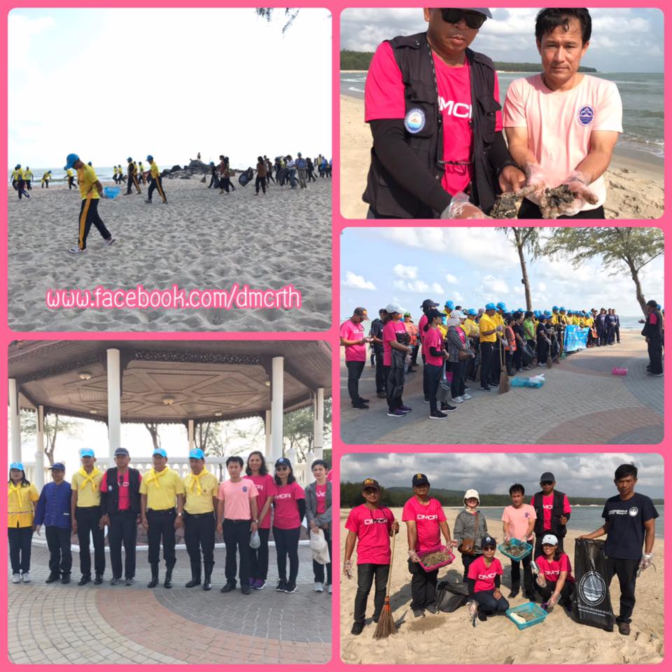 เก็บก้อนน้ำมันดิน คืนความสวยงามให้แก่หาดชลาทัศน์