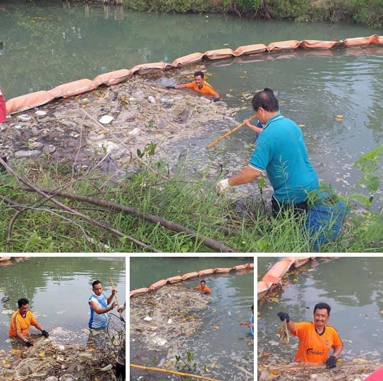 เก็บขยะในคลองบางทะลุ เพชรบุรี