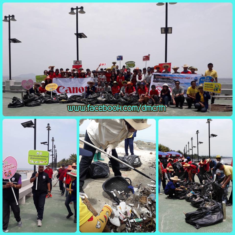 แคนนอน อาสาสมัครพิทักษ์ทะเลเก็บขยะชายหาดบางแสน