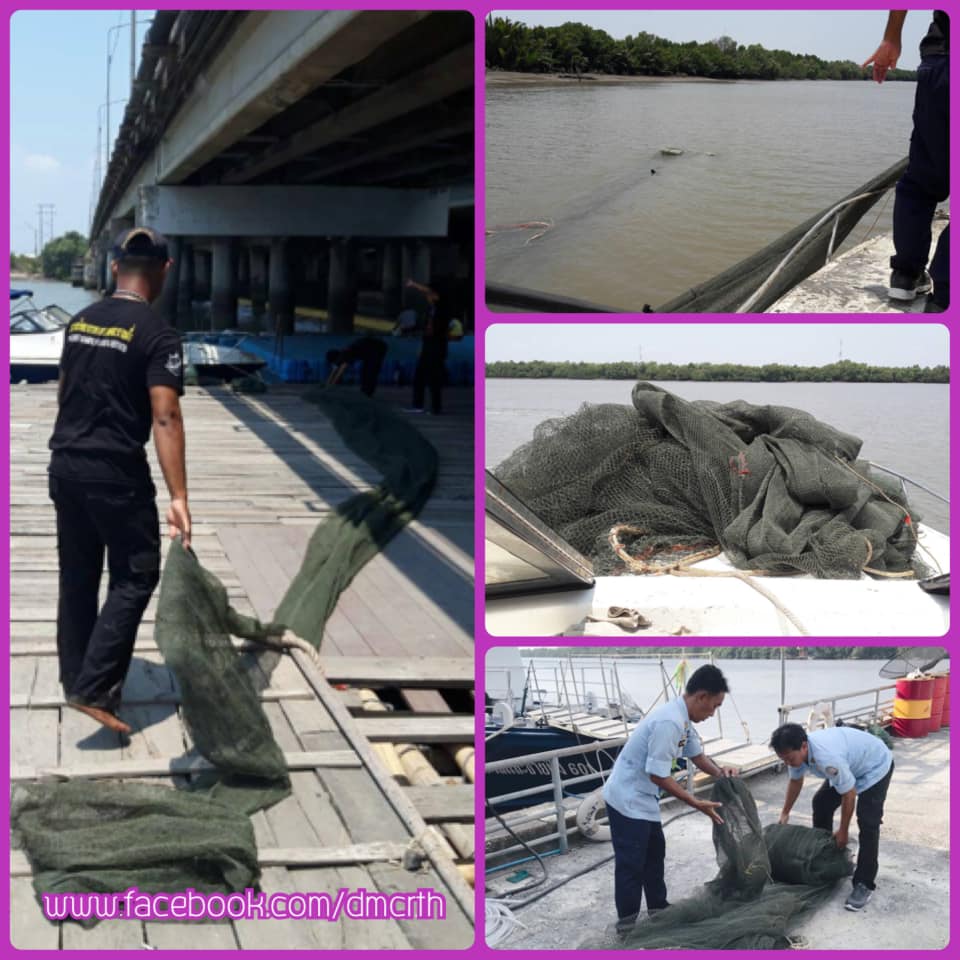 ทช. ตรวจจับ แอบดักโพงพางริมฝั่งน้ำบางปะกง