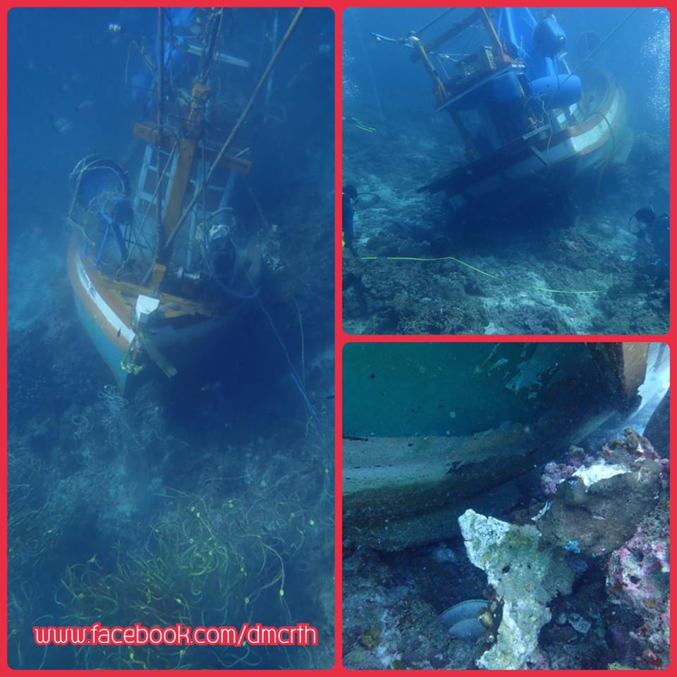 ผลสำรวจเรือประมงจม ทับแนวปะการังที่เกาะราชาน้อย