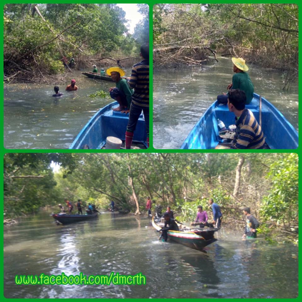 สนับสนุนชาวบ้านโก้งโค้ง จัดการไม้โค่นขวางทางเดินเรือ
