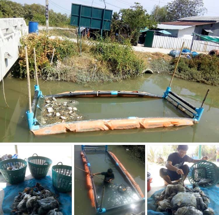 เก็บขยะคลองปากทะเล วันนี้ยังพบขยะพลาสติกอีกมาก