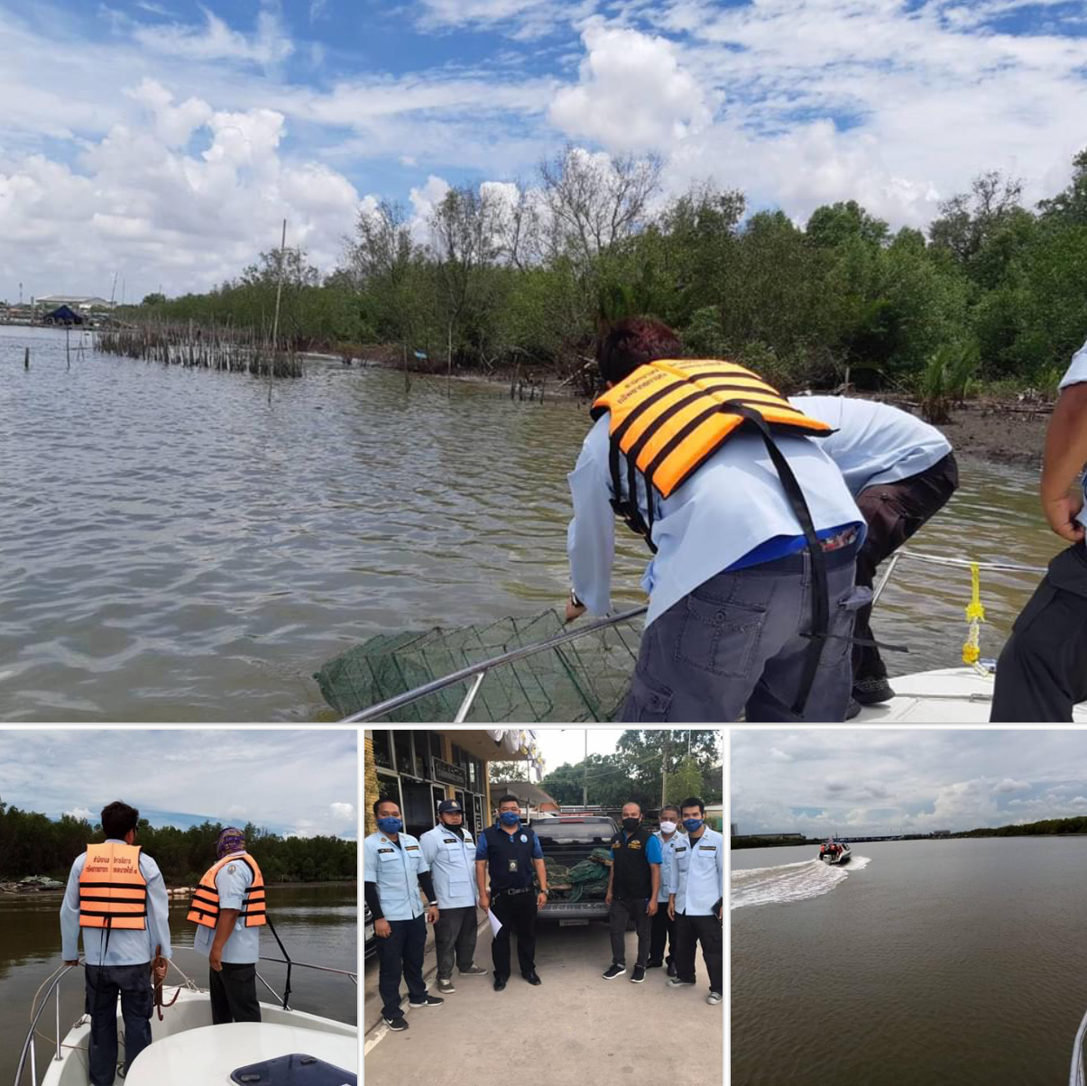 ร่วมบูรณาการตรวจยึดลอบพับ ประมงผิดกฎหมาย
