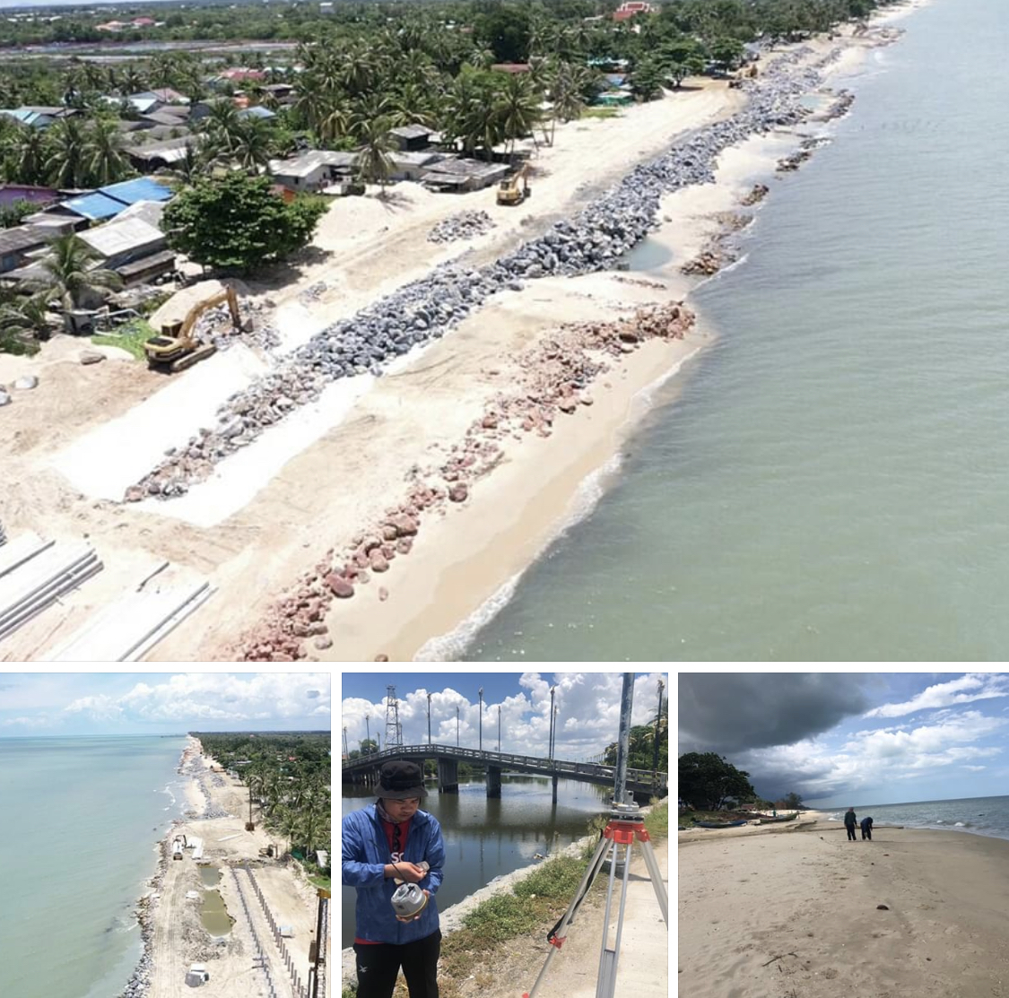 สำรวจแนวชายฝั่งชายหาดปากแตระ ทะเลสงขลา