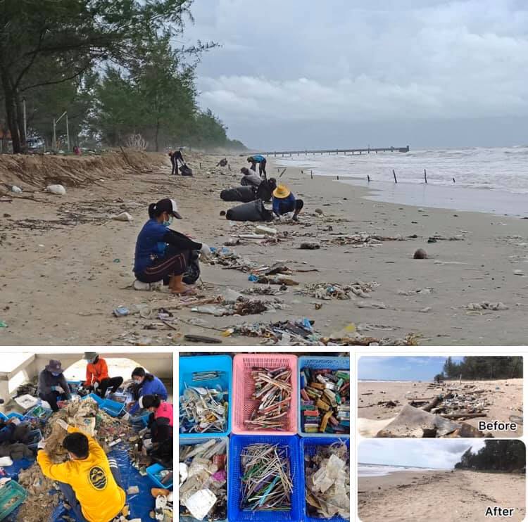 สำรวจชนิดและปริมาณขยะ ชายหาดมหาราช/หาดเก้าเส้ง สงขลา