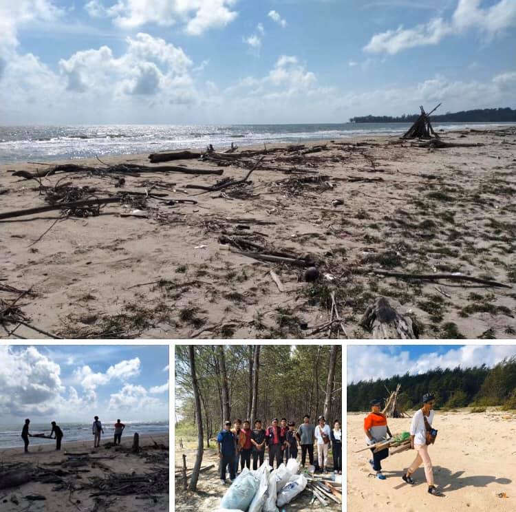 ระดม พลังอาสาสงขลา เก็บขยะชายหาดแหลมสน