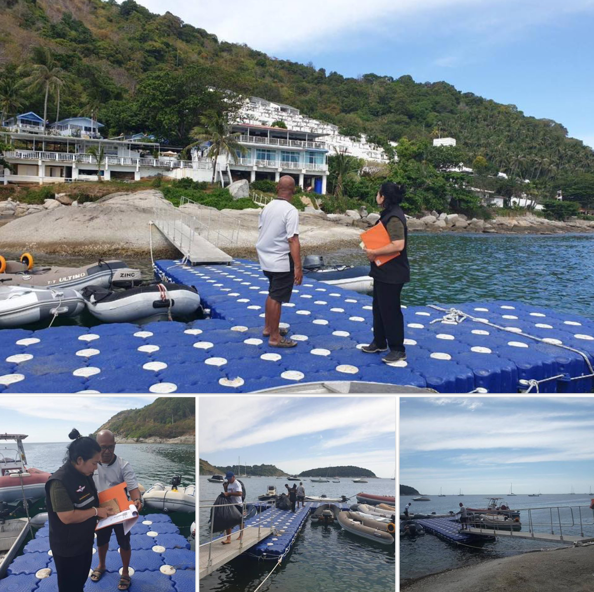ตรวจสอบพื้นที่วางสะพานเทียบเรือลอยน้ำ อ่าวในหาน