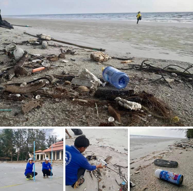 เก็บตัวอย่างและจำแนกขยะตามยี่ห้อ หาดบานชื่น ตราด