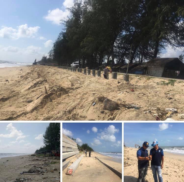 ติดตามการกัดเซาะชายฝั่งหาดมหาราช พบการก่อสร้างชายฝั่ง