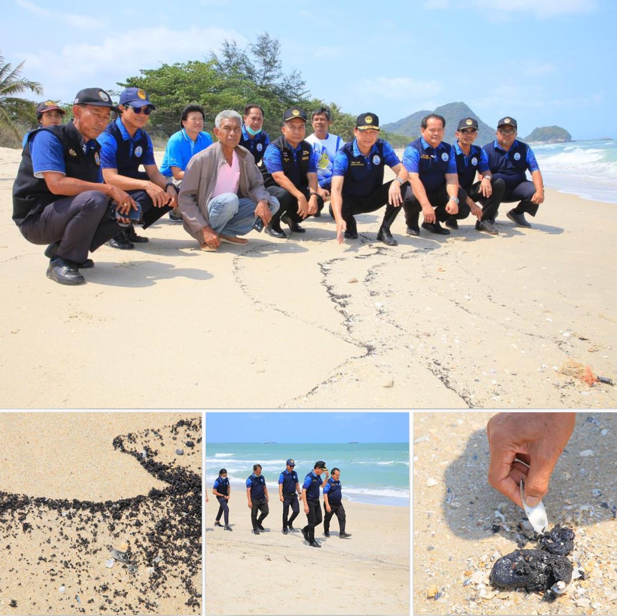 อธิบดี ทช. นำทีมร่วมหารือหลังพบคราบน้ำมันเกยหาดขนอม