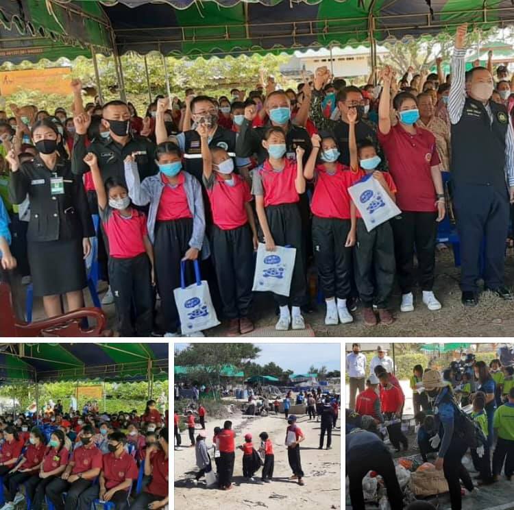 นำคณะ ครู นักเรียน เก็บขยะหาดโตนด เพชรบุรี