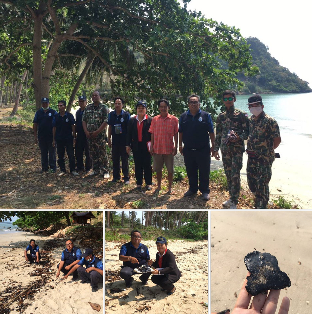 พบคราบน้ำมันสีดำกระจายริมหาดท้องทราย ชุมพร