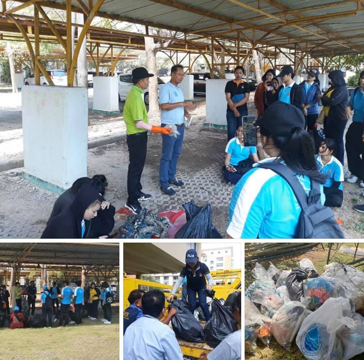น้องๆ มทร.ศรีวิชัย อาสาเก็บขยะชายหาดชลาทัศน์ สงขลา
