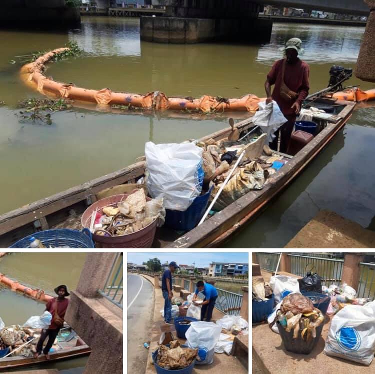 เก็บกันต่อไป ขยะยังมีมากในแม่น้ำปัตตานี
