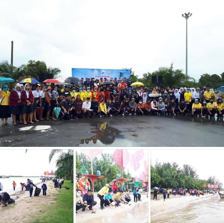 นำชุมชนเก็บขยะชายหาดสวนสาธารณะธารา กระบี่
