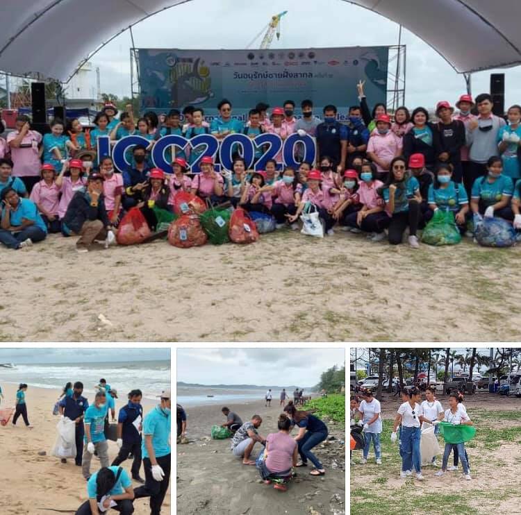 อาสาพากันเก็บขยะชายหาดสากล ๓ จังหวัดตะวันออก