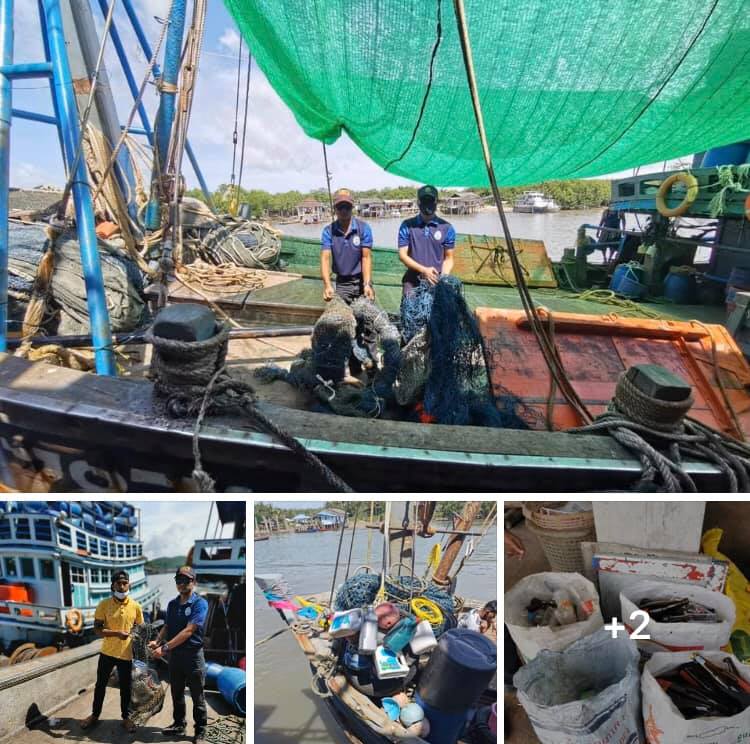 เน้นเก็บขยะจากเรือประมง ท่าเทียบเรือปากน้ำระนอง