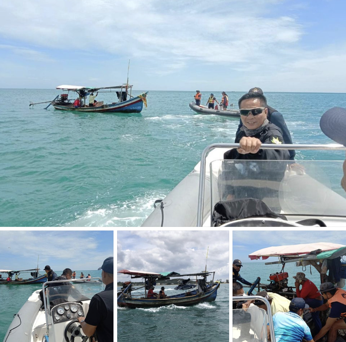 จับได้คาของกลางลักลอบทำประมงหาดบ่ออิฐ สงขลา