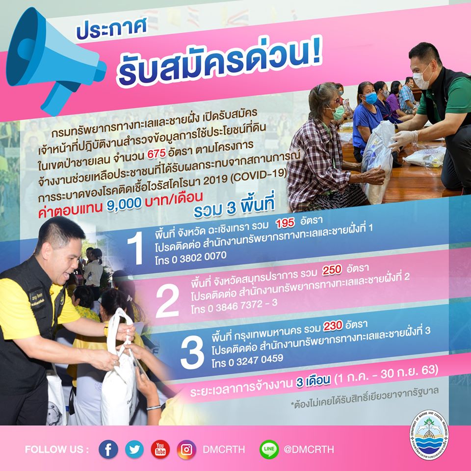 โค้งสุดท้าย รีบสมัครด่วน มาปฏิบัติงานด้านป่าชายเลนกัน