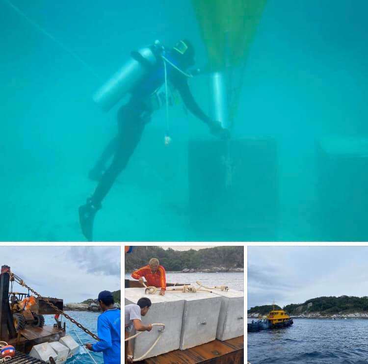 ควบคุมจัดวางทุ่นจอดเรือเกาะราชาน้อย ภูเก็ต