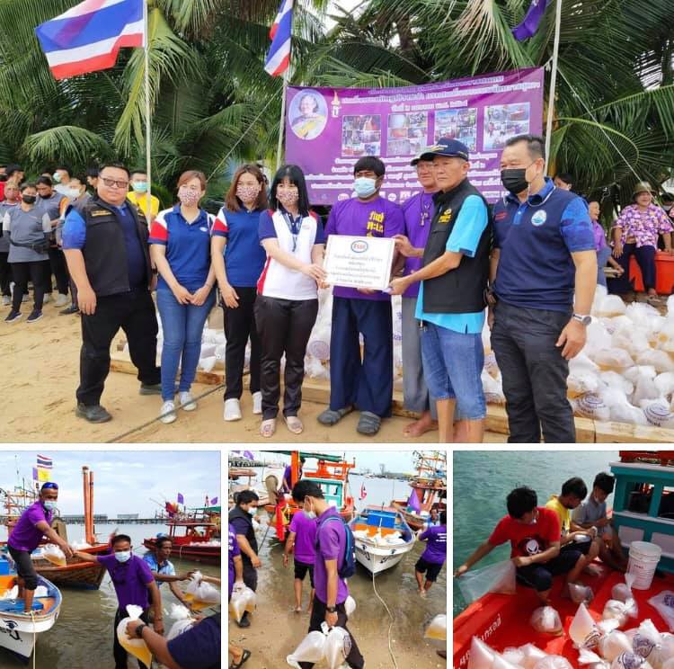 ร่วมปล่อยพันธุ์ลูกกุ้งทะเลศรีราชา ถวายเป็นพระราชกุศล
