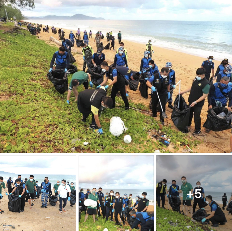 เปิดท่องเที่ยวภูเก็ตแซนด์บ๊อกซ์ บิ๊ก ทส. นำทีมเก็บขยะหาดไม้ขาว