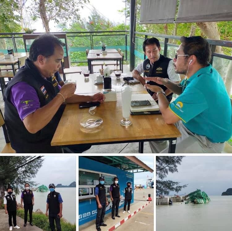 ตรวจพื้นที่เรือราชา ๔ จมลงทะเลสุราษฎร์ธานี คลื่นลมแรงเป็นเหตุ