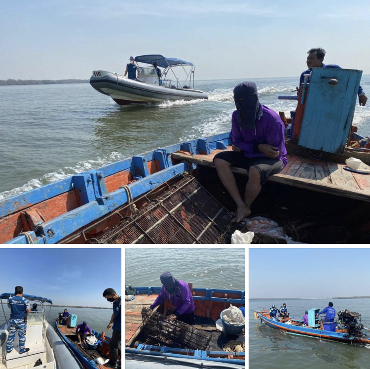 จับเรือคราดหอยบางหญ้าแพรก ทำประมงผิดกฎหมาย
