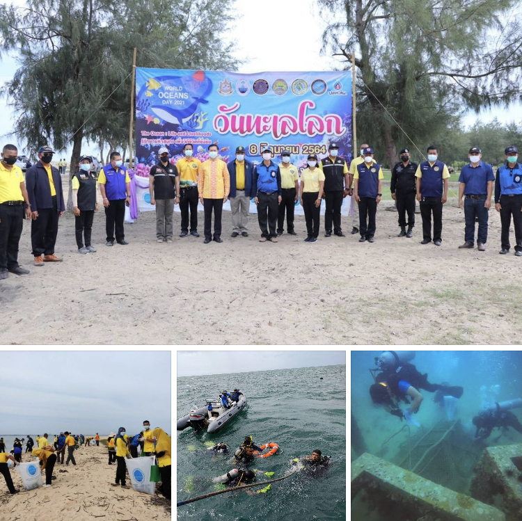ชาวปัตตานี จัดเก็บขยะชายหาดแหลมตาชีในวันทะเลโลก