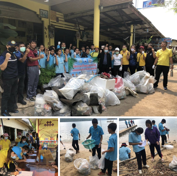 สร้างกิจกรรมแบบมีส่วนร่วม เก็บขยะชายหาด แนวปะการังบ้านสลักเพชร ตราด