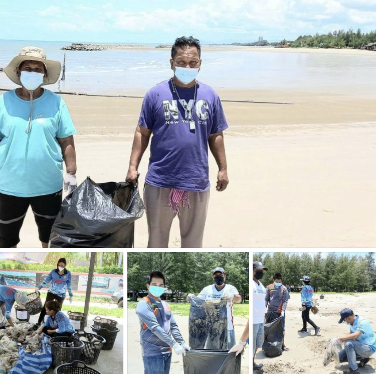 ชวนชุมชนเก็บขยะทะเล หน้าหาดเจ้าสำราญช่วงโควิด