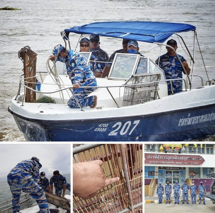 จับลักลอบใช้ที่คราดหอยประกอบเรือกล บริเวณชายฝั่งเมืองแม่กลอง