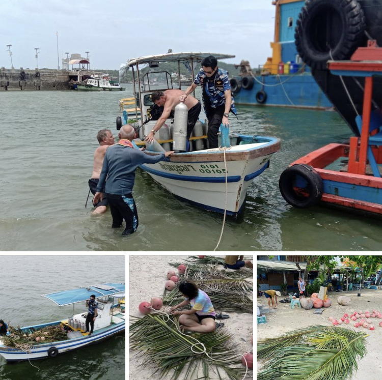 ร่วมกลุ่มทะเลบูรพา จัดวางซั้งบ้านปลาบริเวณเกาะขามใหญ่