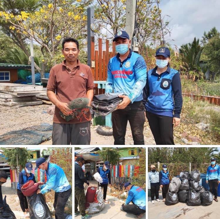 จัดเก็บขยะจากเรือประมงพื้นบ้านเรือเล็ก สุมทรสาคร