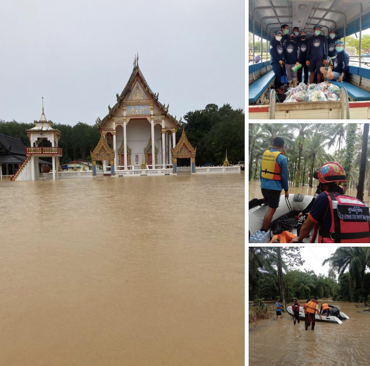 สถานการณ์น้ำท่วมชุมพร ทช. ร่วมกู้ภัยน้ำลดลงต่อเนื่อง