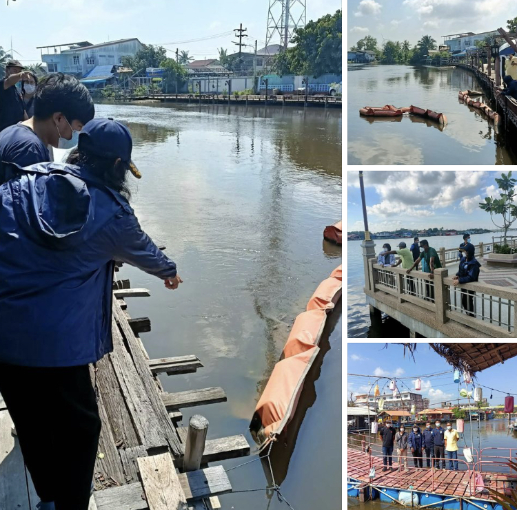 ติดตั้งทุ่นกักขยะแม่น้ำหัวไทร ลดขยะทะเลเมืองคอน