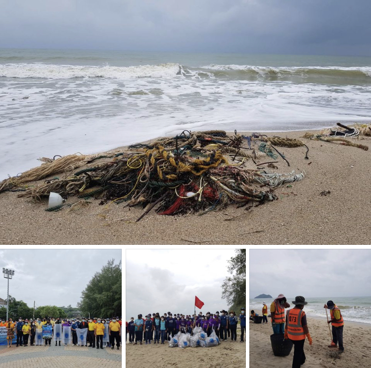 เก็บขยะทะเลจากมรสุม ชายหาดสมิหลา-ชลาทัศน์