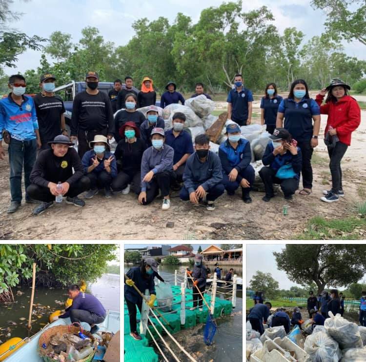 ล่องเรือเก็บขยะป่าชายเลนพระเจดีย์กลางน้ำ ระยอง