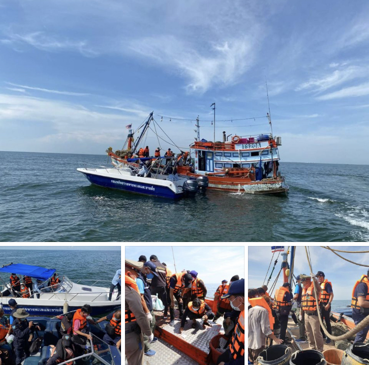 ร่วมตรวจแรงงานบนเรือประมงทะเลเพชรบุรี มีเอกสารครบ