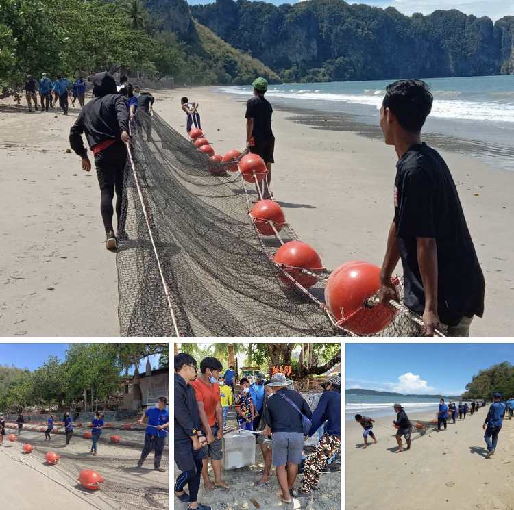 ติดตาข่ายหาดอ่าวนาง เสริมความปลอดภัยพิษแมงกะพรุน