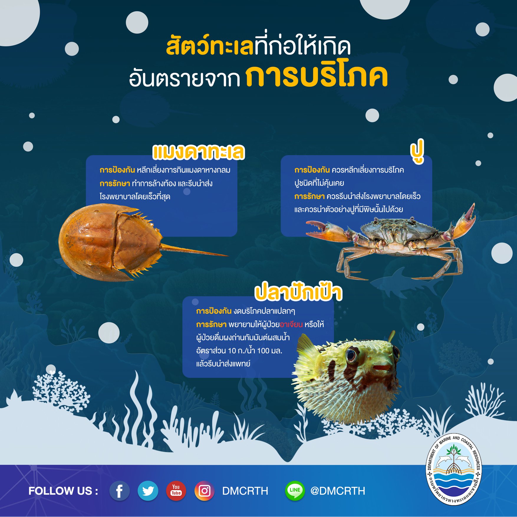 เที่ยวทะเลให้ปลอดภัย ระวังภัยจากสัตว์ทะเล : การกินเข้าไป