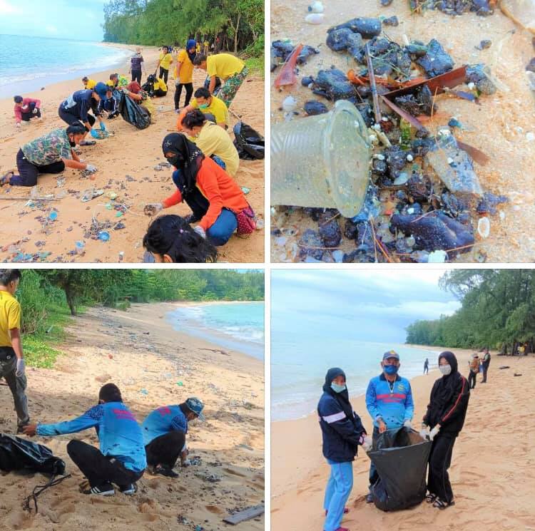 ชาวในยาง ร่วมทำความสะอาดหาดในเขตอุทยานฯ สิรินาถ