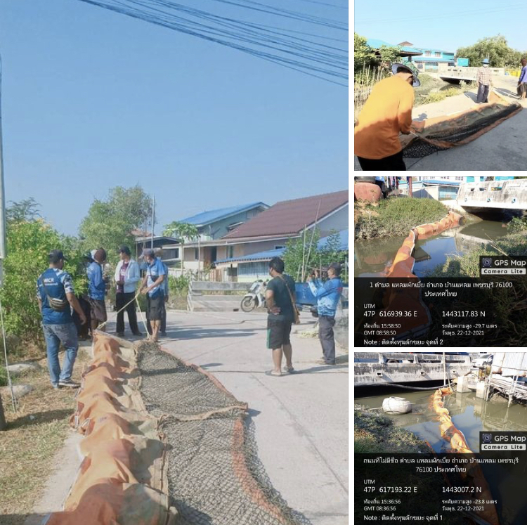 ติดตั้งทุ่นกักขยะเพิ่ม ปากคลองพะเนิน ทะเลแหลมผักเบี้ย